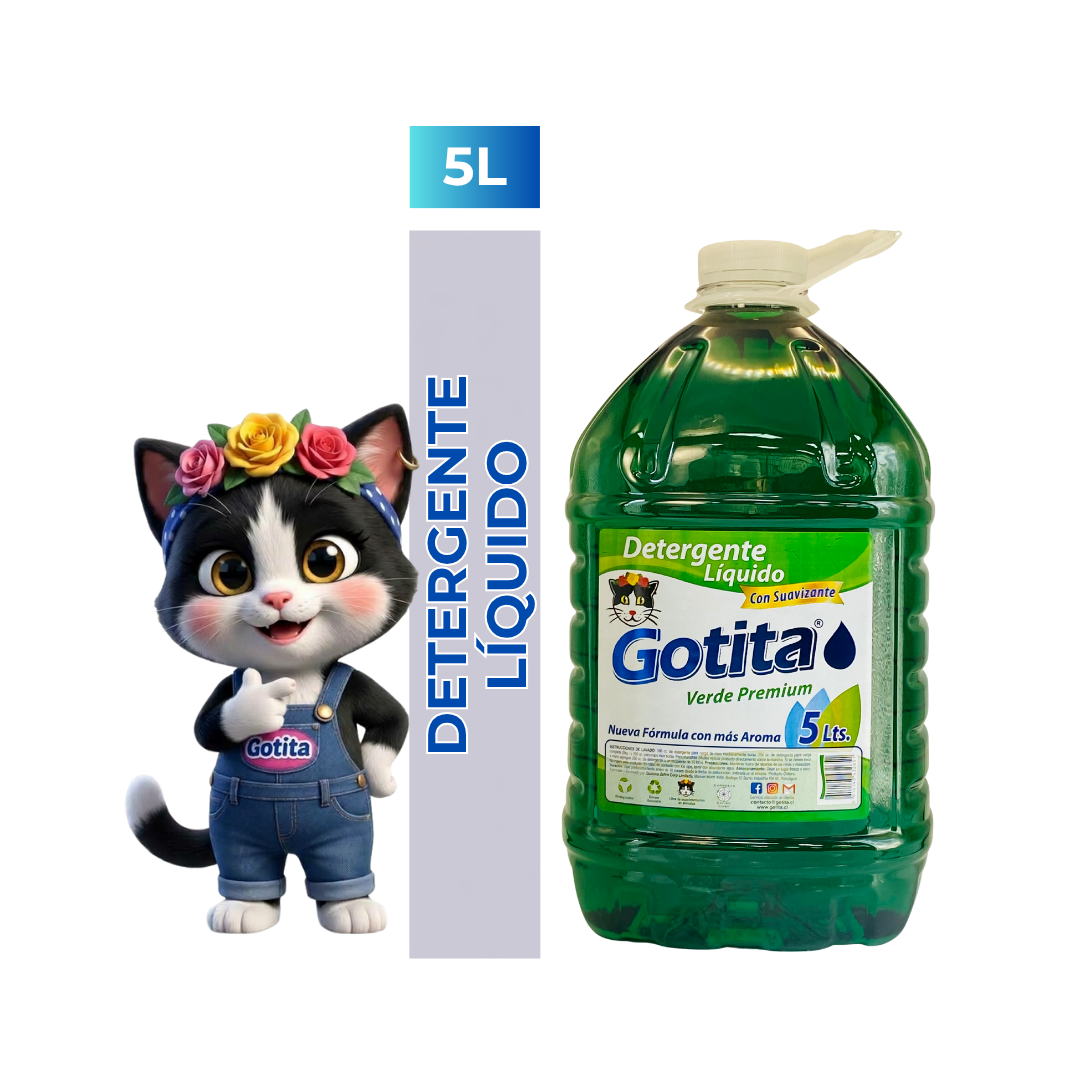Detergente Gotita Verde Premium 5 litros